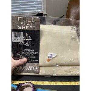 vintage thomaston flat sheet Full solid cream cotton y2k 90s 80s usa